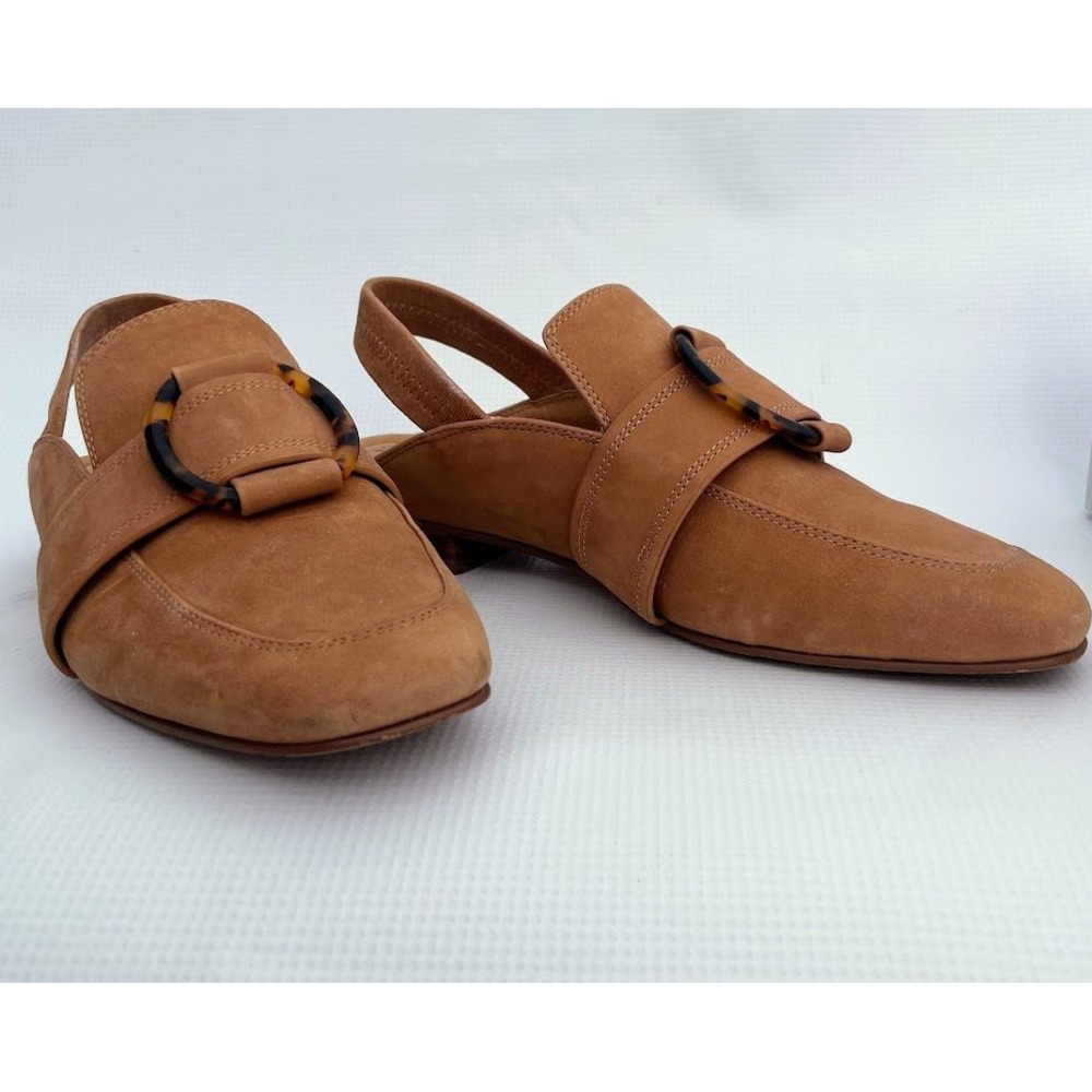 Corso Como CC-Endya Luggage Soft Nubuck Slingback Mules Tortoise Buckle 7.5M - Picture 2 of 12